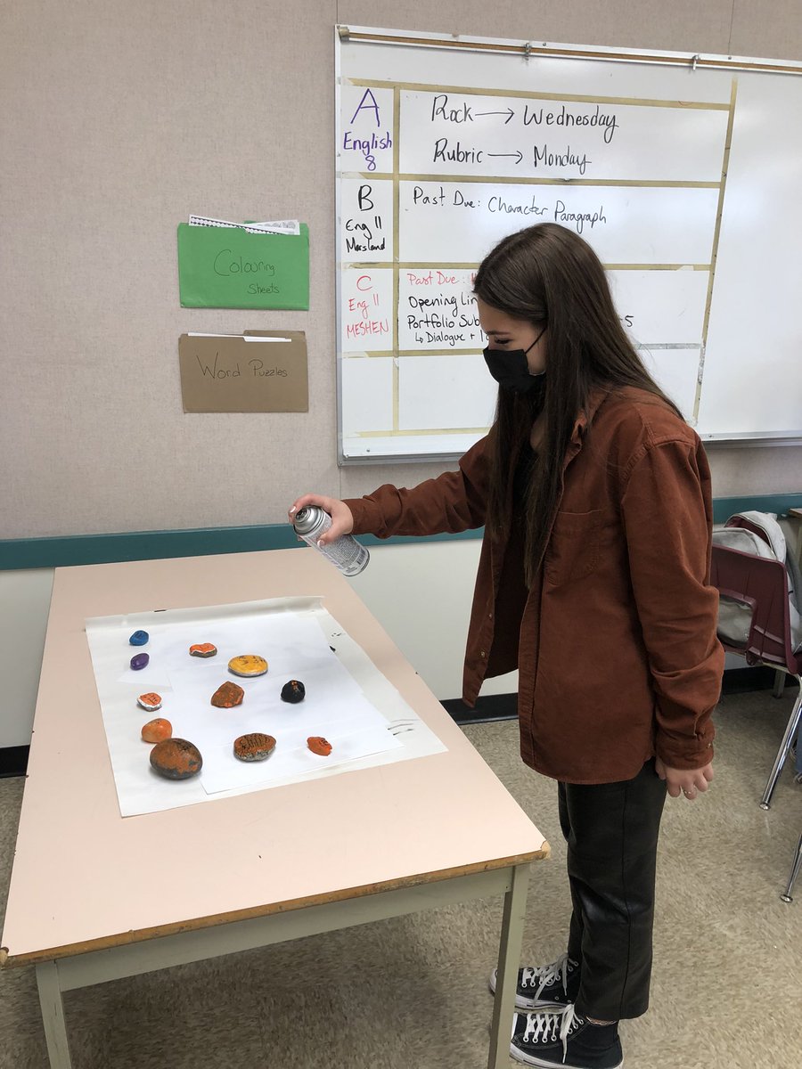 After unpacking both “Truth” and “Reconciliation”, Eng 8 ss painted a message to share with their communities. They will place them in their neighbourhoods today and we will reflect using #flipgrid tmrw. <a href="/LangleySchools/">Langley Schools</a> <a href="/sd35wgss/">WGSS</a>