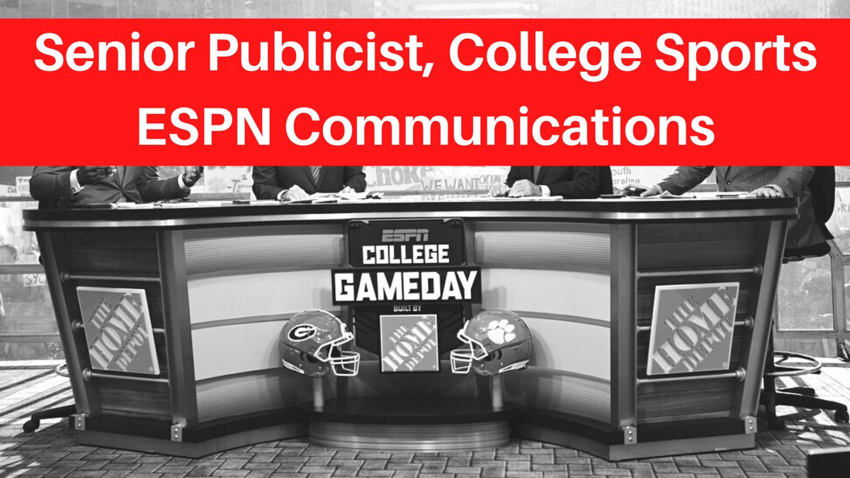 bhofheimer_espn's tweet photo. 🚨JOB OPENING ALERT🚨
If you have a passion for college sports and PR/communications, we have a dream job-type opening on our @ESPNPR team for a Senior Publicist.
DETAILS: https://t.co/TWHQu4NZ8l https://t.co/hJ0b8FW2HM