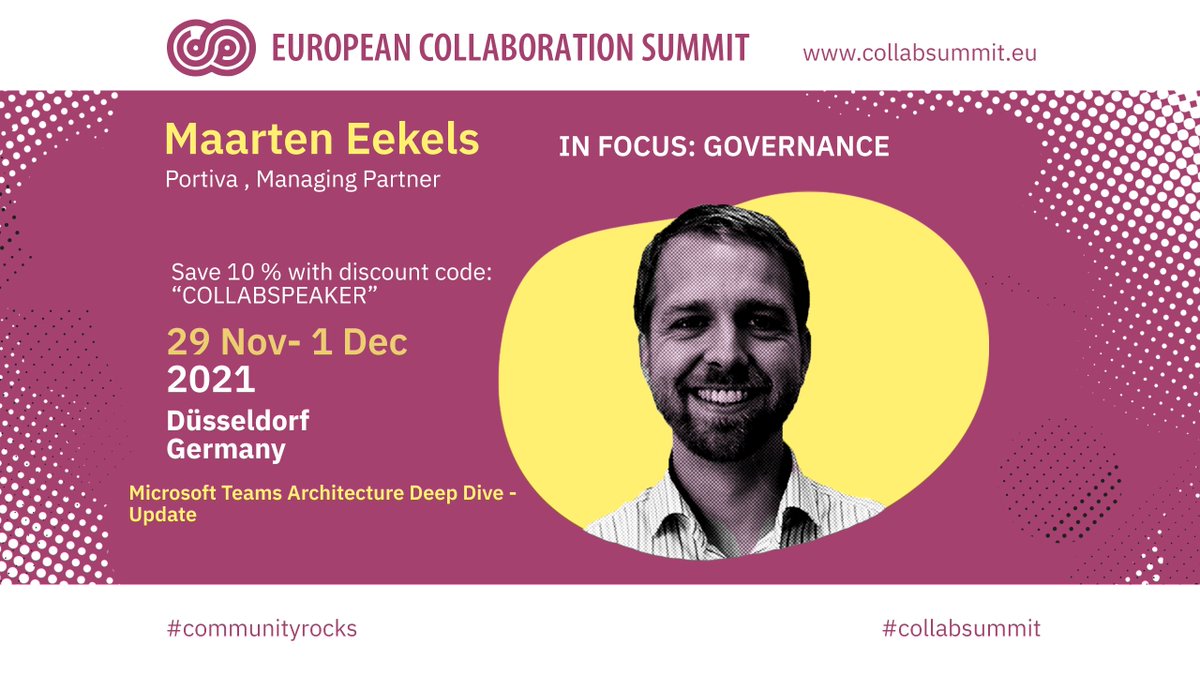 collabsummit's tweet photo. In this session with @maarteneekels we'll do a deep dive into how #MicrosoftTeams has been architected and how #Microsoft is using existing #Microsoft365 and #Azuretechnology to make #Teams scalable, performant and manageable. 🙌😎🇩🇪🔜
https://t.co/KJhYhkFoEO https://t.co/digqjTfW44