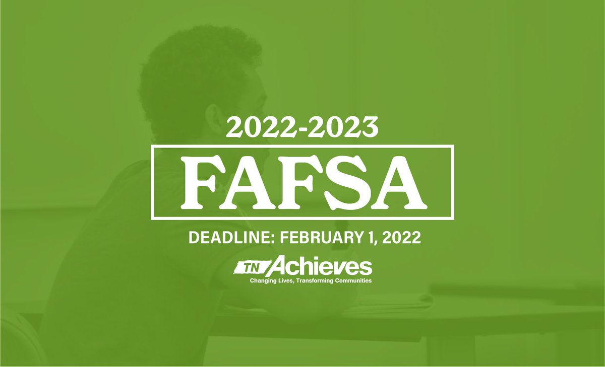 🏫 Today is the day!!!! The 2022-2023 <a href="/FAFSA/">Federal Student Aid</a> is LIVE! All @TNPromise students must file the 2022-2023 FAFSA at FAFSA.gov by Feb. 1!

Visit tnAchieves.org/FAFSA for resources and tips! Connect with our team if you need help or have questions!