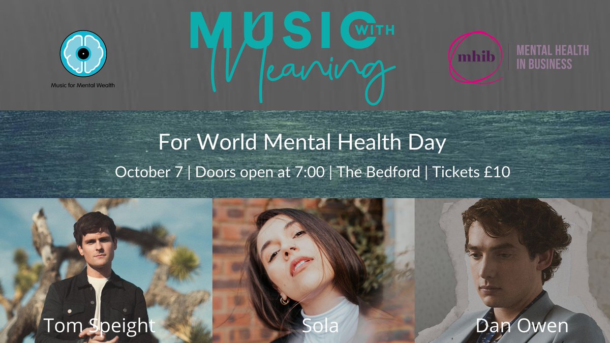 Music for Mental Wealth (@mmwealth) on Twitter photo Join us next Thursday at <a href="/TheBedfordPub/">The Bedford, Balham</a> for 'Music with Meaning' in support of World Mental Health Day feat. <a href="/TomSpeightMusic/">Tom Speight</a> @iamsolamusic and <a href="/danowenmusic/">Dan Owen</a>
Tickets are £10 via this link:
eventbrite.co.uk/e/music-with-m…
#mentalhealth #worldmentalhealthday Join us next Thursday at <a href="/TheBedfordPub/">The Bedford, Balham</a> for 'Music with Meaning' in support of World Mental Health Day feat. <a href="/TomSpeightMusic/">Tom Speight</a> @iamsolamusic and <a href="/danowenmusic/">Dan Owen</a>
Tickets are £10 via this link:
eventbrite.co.uk/e/music-with-m…
#mentalhealth #worldmentalhealthday