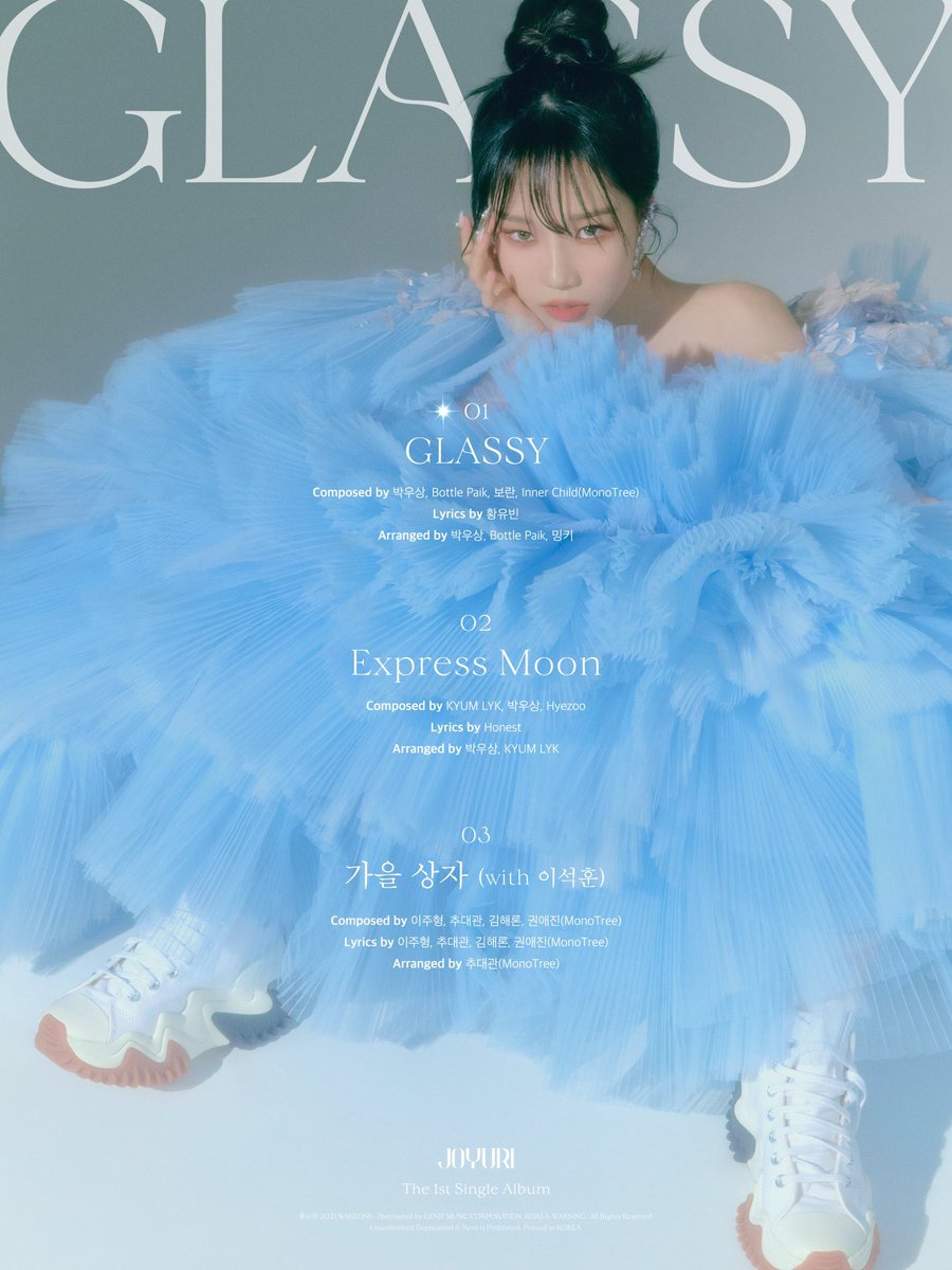 🚨 #OFICIAL | 01.10.21 – Foi divulgado a tracklist para o 1st Single Álbum "GLASSY" da Yuri. Contando com "Glassy (música título)", "Express Moon" e "Autumn Memories". 

GLASSY TRACKLIST
#JOYURI_GLASSY
#JOYURI_IS_COMING
<a href="/JOYURI_offcl/">조유리 JO YURI</a>