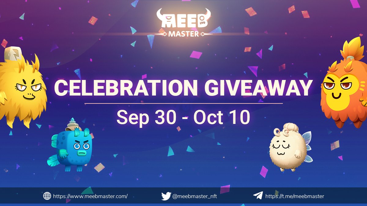 meebmaster_nft's tweet image. We're so proud that we've completed another milestone in our roadmap!🥳

Many thanks to our precious community for being by our side in Q3/2021🙏

So, we'd love to celebrate this milestone with a huge giveaway🎁

For more details: link.medium.com/agFZalVyYjb