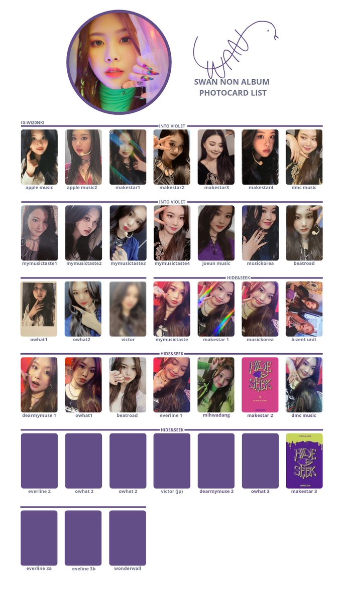 purple kiss into violet hide & seek photocard template wishlist