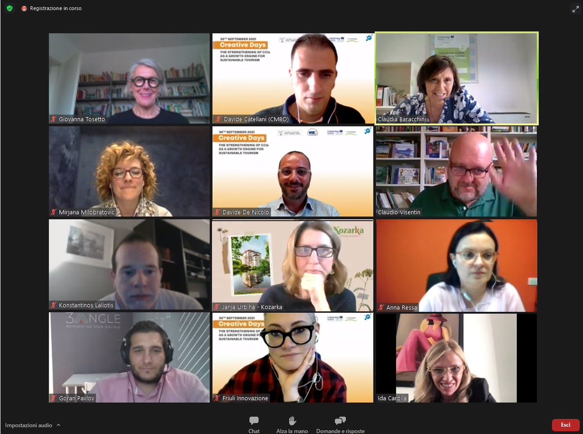 CreaturesProje2's tweet photo. #CreativityDays
🔝Let's conclude this #session with a quick #firepitch #ideas learning more about 5⃣ different #projects: @blawalkfun 🇮🇹, #CountessGreta 🇸🇮 , #EAnimal 🇧🇦, #AccessibleTourism 🇬🇷, #SloveniaPhotoTours 🇸🇮!
👉Materials will be available soon!
@INTERREGADRION https://t.co/pg2m61wrxq