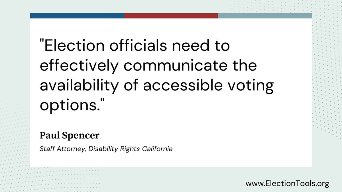 HelloCTCL's tweet photo. CTCL worked with Paul Spencer from @DisabilityCA to make sure our Election Website Template includes a helpful overview of accessible voting topics. Learn more: https://t.co/fICU8pMj0U #ElectionTools https://t.co/pV7FG4yAK1