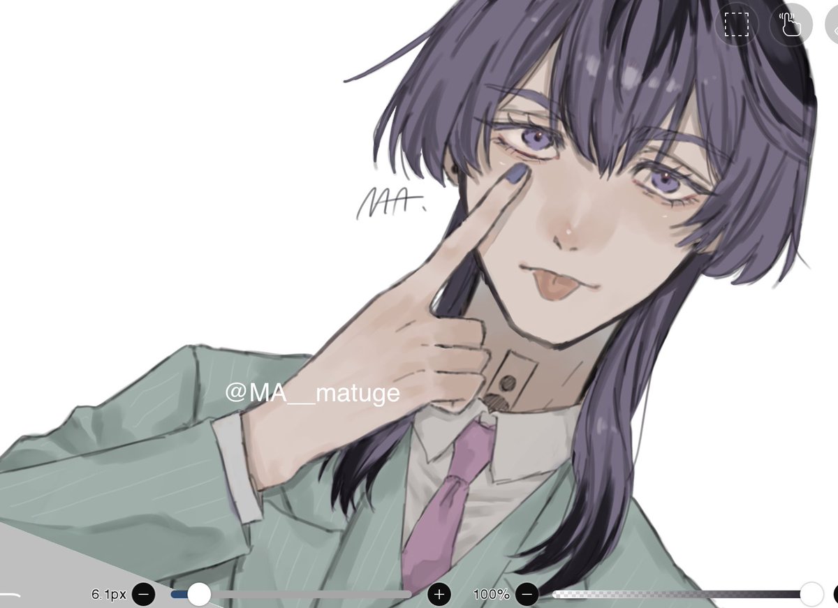 tongue 1boy male focus necktie tongue out purple eyes solo  illustration images