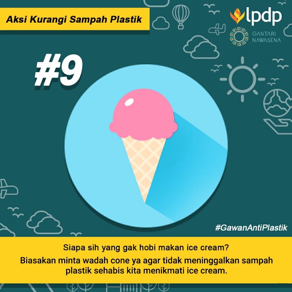 dinaanaa's tweet photo. Salah satu langkah kecil lagi, adalah mengganti wadah plastik sekali pakai untuk es krim-mu, dengan cone yang dapat dimakan. Perubahan sekecil ini bermakna banyak lho! 

@lpdp_ri
#DiriUntukNegeri
#IndonesiaTangguhIndonesiaTumbuh
#AkuPastiMengabdi https://t.co/Ypr59NiBmm