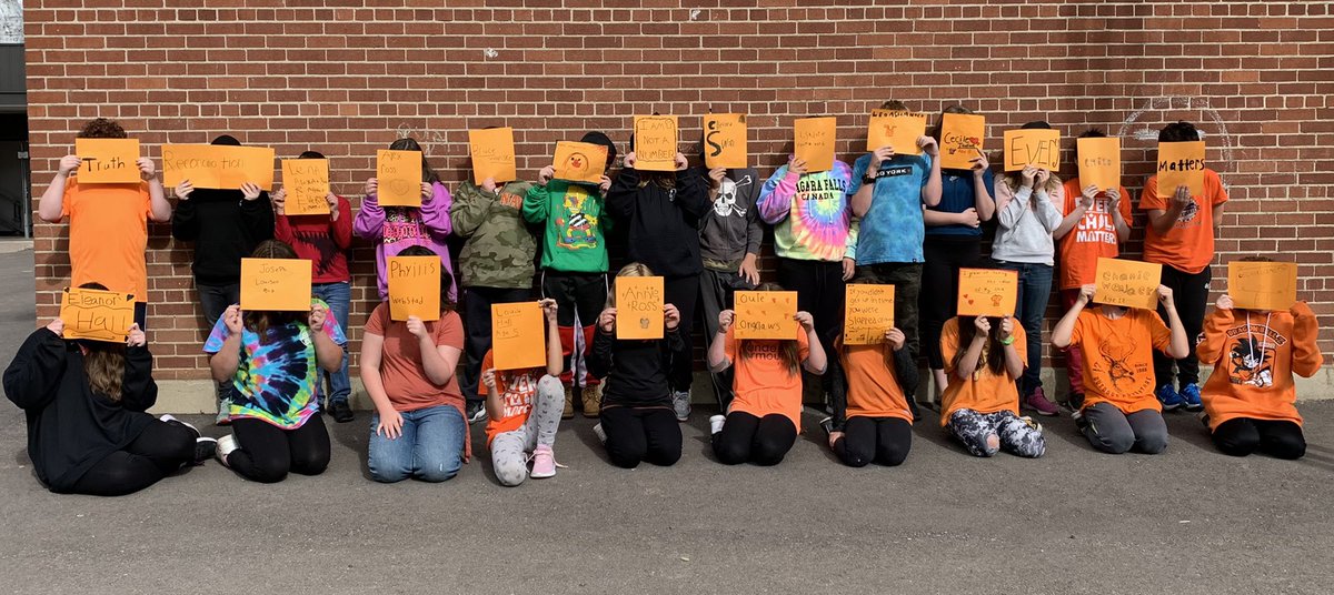 Today on the National Day of Truth and Reconciliation, we replace our names and our faces with their names and their words, because THEY should have mattered as much as we do. @RCDSB #TruthandReconciliationDay