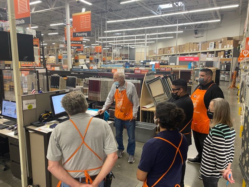 Veronica, JW Canoga Park manager presented COS Ginny w/ Character award for Above &amp; Beyond Service. Had a Measure King PK to build quality measures. #teamworkmakesthedreamwork #stepupyourflooring