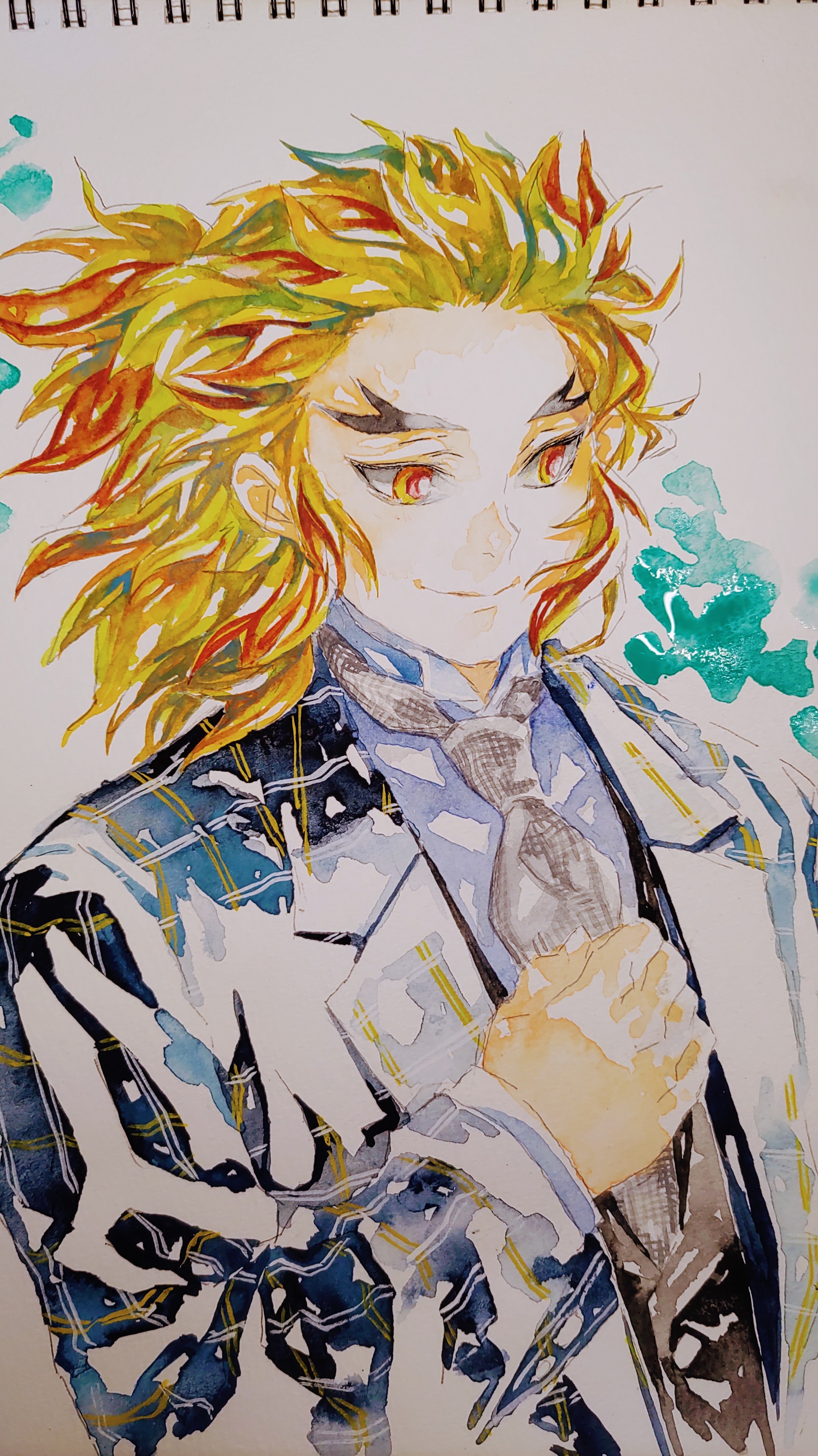 紅ょ ﾁｪｯｸ系煉獄さん さっきの塗りました 初めて時間測ってみた お洋服の色柄で迷ってたので2時間半 正味2時間強くらい ﾀｷｼｰﾄﾞやめて大きめﾁｪｯｸのｼﾞｬｹｯﾄにしました ﾈｸﾀｲｷﾞﾝｶﾞﾑﾁｪｯｸのつもりが薄いなー色のせない方がいい気がする D 煉獄杏寿郎 鬼滅の刃