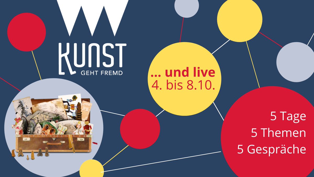 #KunstGehtFremd... und live! 
Drüben auf #Instagram sind vom 4. bis 8.10. unsere Themen:
#AltUndNeu
#AufAugenhöhe
#Ausgegraben 
#Mehrwert
#Ausgewählt
Wer ist dabei? 

Mehr: kunst-geht-fremd.de/de/social-media

#InstaLive #Netzwerk #digiKV