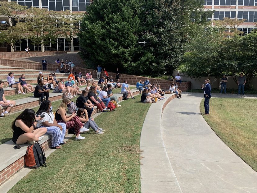 JoeCunninghamSC's tweet photo. Great to be back in Tigertown to talk to students about how we can lead South Carolina out of the past and into the future. These young leaders are fired up about making history next year with us. Another great stop on our College Tour! #allin https://t.co/5C8dRkUP5S
