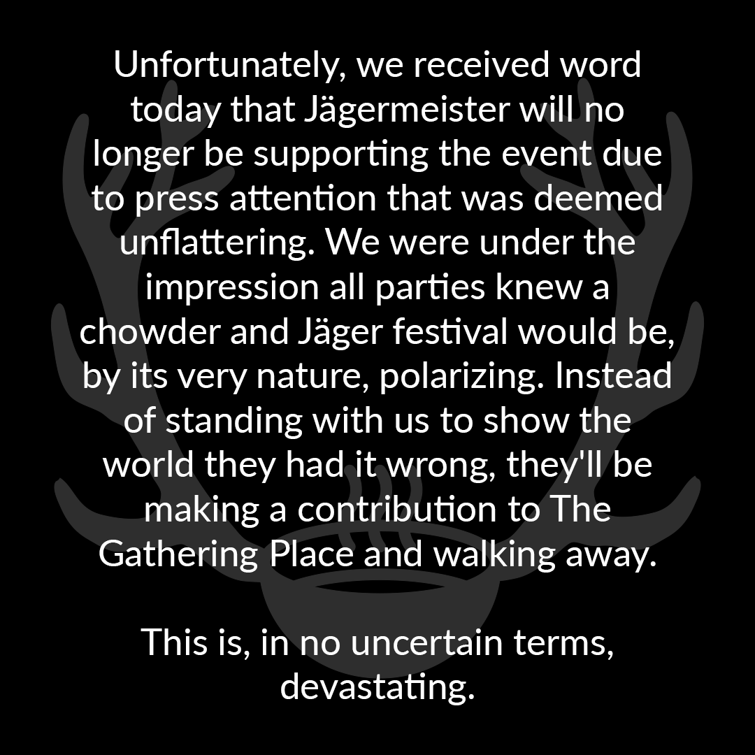 chowdermeister's tweet photo. We love all of you. We're as disappointed as you are. https://t.co/pJWjxLrpcq