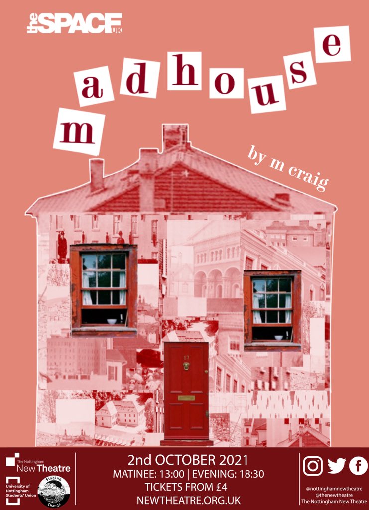 Catch Madhouse in Nottingham for 2 final shows this Saturday 2nd October at 1pm or 6.30pm! 
🎟🎟🎟🎟
newtheatre.org.uk