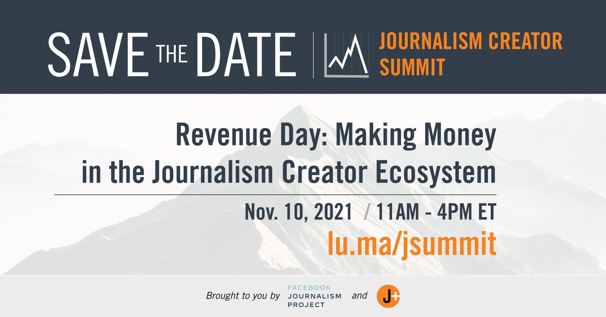 We're excited to announce our Journalism Creator Summit happening on November 10! ​Join us for a deep dive into revenue and sustainability for journalism creators to advance their niche media ventures and make 💵 doing it! lu.ma/jsummit