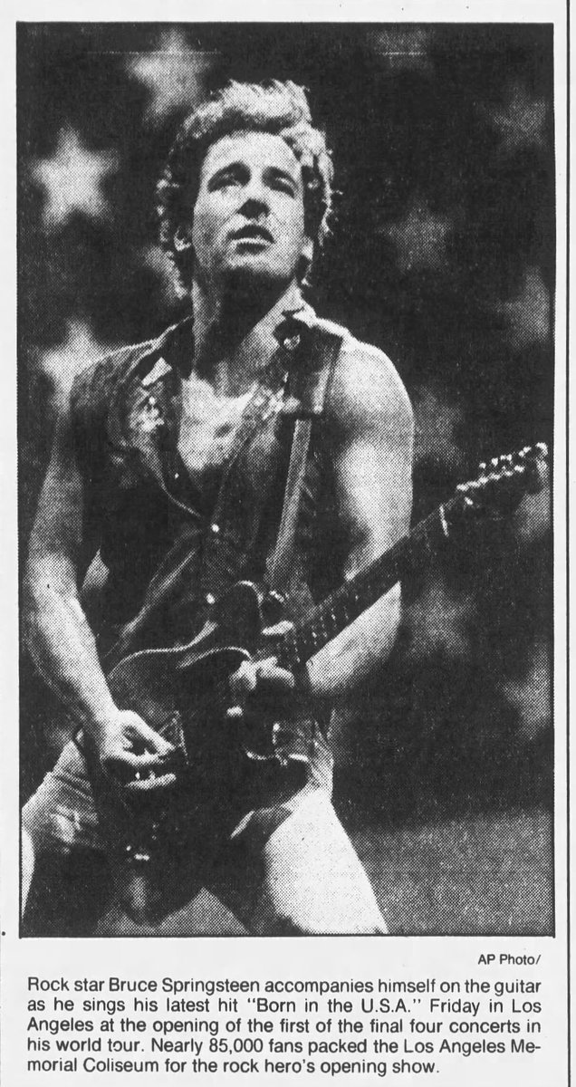 bitusa_tour's tweet photo. 30.09.1985 - News of the day with two last shows on the tour. #springsteen #estreetband #bitusatour🇺🇸 https://t.co/XXmX35wG7M