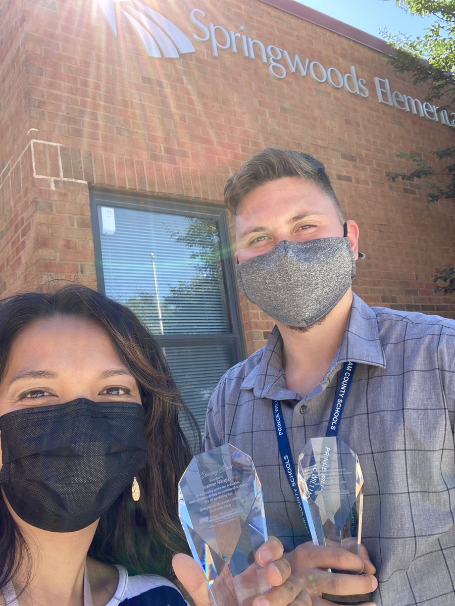 CounselorHanger's tweet photo. Honored to have received the PWCS Champions for Children Award alongside @CounselorAJC. We love serving our Springwoods students, staff, and community! #Pwcscounseling @SPES_Eagles https://t.co/wj4q5DhKQx