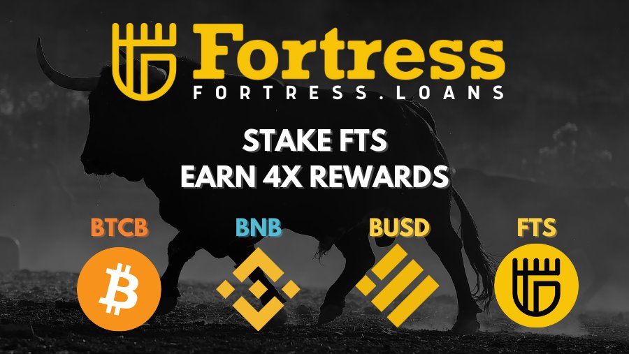 Jetfuel Finance Multi Chain Ecosystem 🚀 (@jetfuelfinance) on Twitter photo $FTS holders can now stake for 4x rewards at Fortress.loans!
🤯Stake $FTS and EARN $BTCB, $BUSD, $BNB, $FTS!
All staked $FTS is locked for 7 days.
🎉 To celebrate we're giving away $100 $FTS
✅ Like, Rt
✅ Follow @jetfuelfinance & <a href="/Fortressloans/">Fortress Protocol</a>
#BSC #BNB #DeFi $FTS holders can now stake for 4x rewards at Fortress.loans!
🤯Stake $FTS and EARN $BTCB, $BUSD, $BNB, $FTS!
All staked $FTS is locked for 7 days.
🎉 To celebrate we're giving away $100 $FTS
✅ Like, Rt
✅ Follow @jetfuelfinance & <a href="/Fortressloans/">Fortress Protocol</a>
#BSC #BNB #DeFi