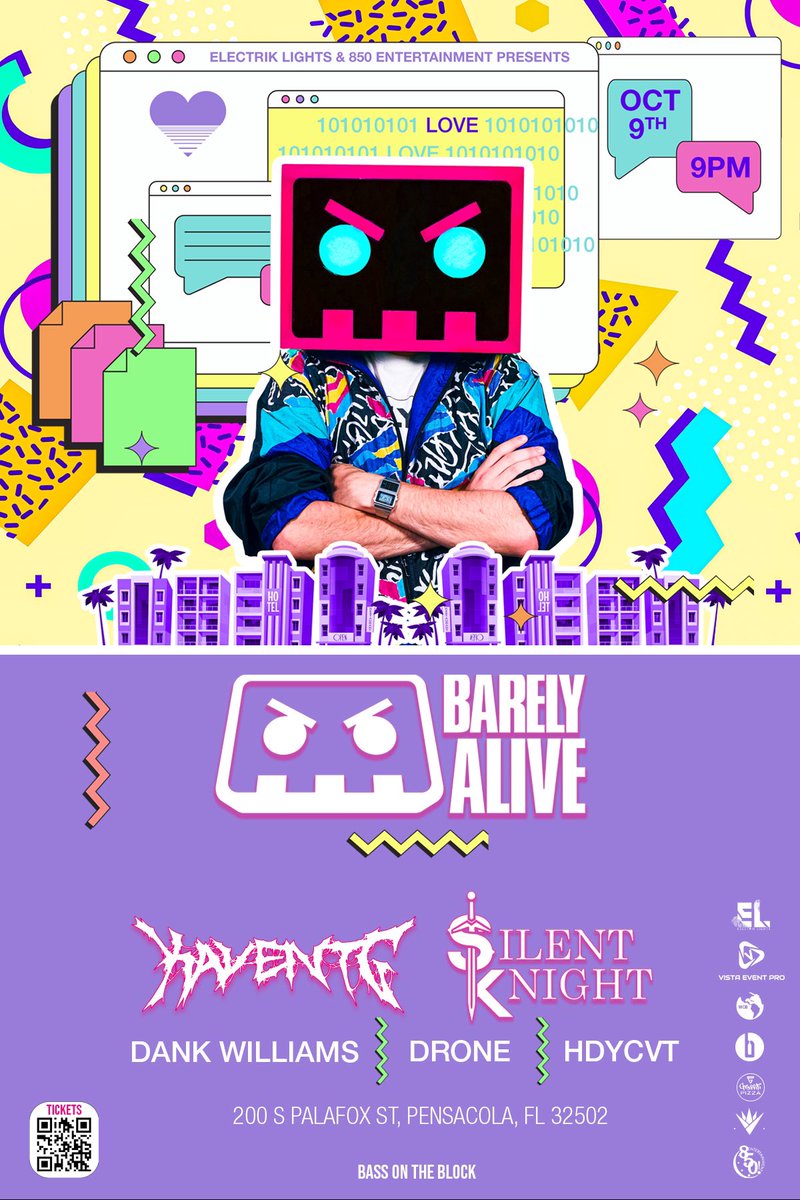 Next Saturday is going to be one heavy night!!! <a href="/BarelyAliveUS/">BARELY ALIVE</a> takes over our Bass On The Block Series in Pensacola!!!! This ones is definitely going to be one for the Books!!!!