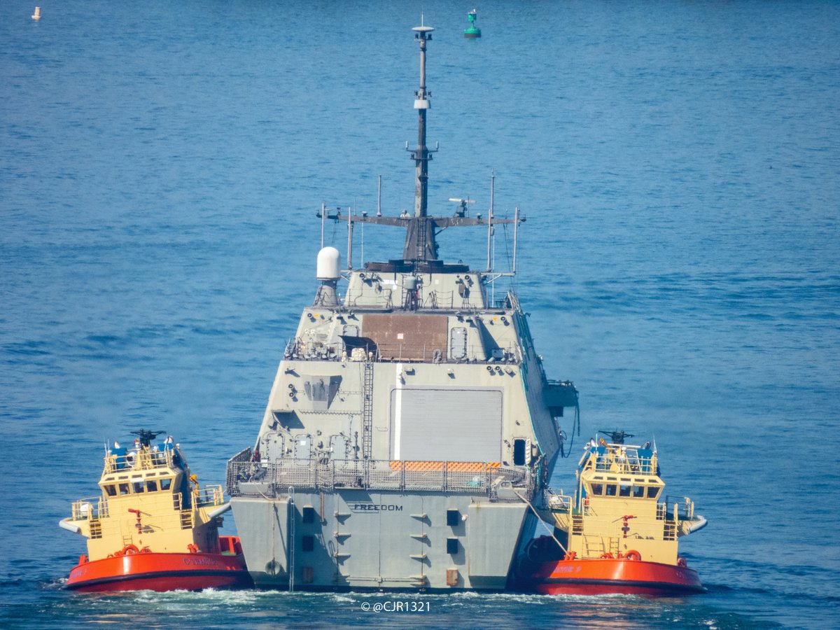 WarshipCam's tweet photo. Decommissioned USS Freedom (LCS 1) Freedom-variant littoral combat ship preparing to be towed out of San Diego - September 30, 2021 #ussfreedom #lcs1
* photos courtesy of @cjr1321 https://t.co/gJI2Jjwtpy