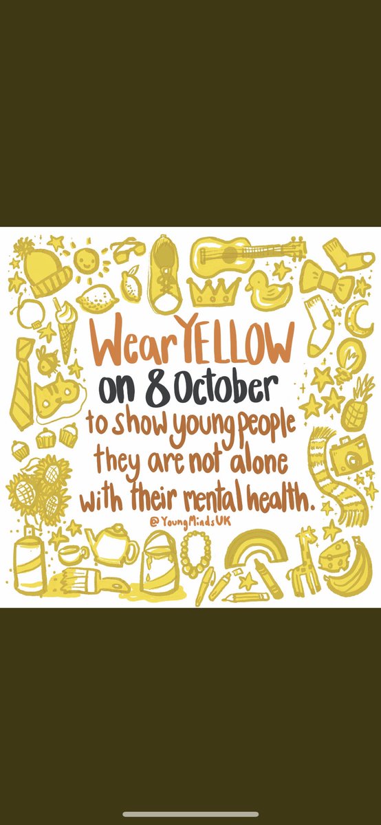 We are wearing yellow next Friday to show our young people they are not alone with their mental health