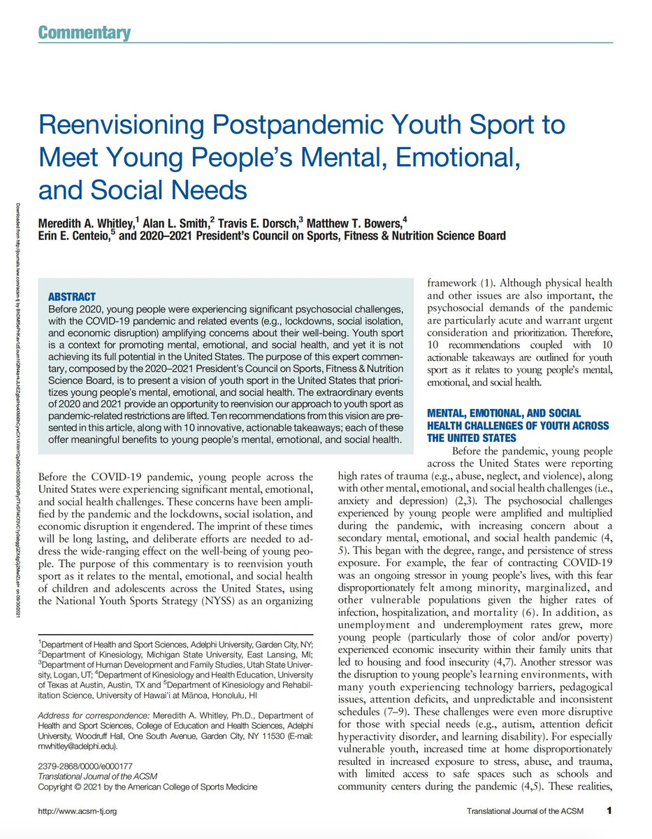 Families in Sport (@familiesinsport) on Twitter photo Awesome new pub from the President’s Council on Sports, Fitness & Nutrition Science Board. <a href="/DrWhitley/">Meredith Whitley</a> led it out with an assist from <a href="/AlSmithProf/">Alan L. Smith</a> <a href="/BigSkyBoiler/">Travis Dorsch</a> <a href="/mattbowersphd/">Matt Bowers</a> <a href="/ecenteio/">Dr. Erin E. Centeio</a> and the rest of the 2020-21 science board. Awesome new pub from the President’s Council on Sports, Fitness & Nutrition Science Board. <a href="/DrWhitley/">Meredith Whitley</a> led it out with an assist from <a href="/AlSmithProf/">Alan L. Smith</a> <a href="/BigSkyBoiler/">Travis Dorsch</a> <a href="/mattbowersphd/">Matt Bowers</a> <a href="/ecenteio/">Dr. Erin E. Centeio</a> and the rest of the 2020-21 science board.
