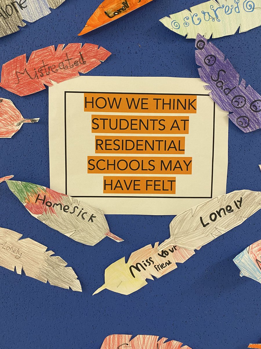 BurntElmLLC's tweet photo. Reflecting on the feelings attached to residential schools vs how children should feel at school each day #orangeshirtday ⁦@burntelmps⁩ ⁦@CdnSchoolLibrar⁩ ⁦@PDSB_Libraries⁩ https://t.co/0na4bPJVzi