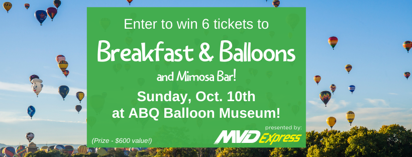 Check our pinned post on our Facebook page to enter to win 6 tickets to Breakfast and Balloons on October 10th! #BalloonFiesta #ABQ #PhotoContest #VisitABQ