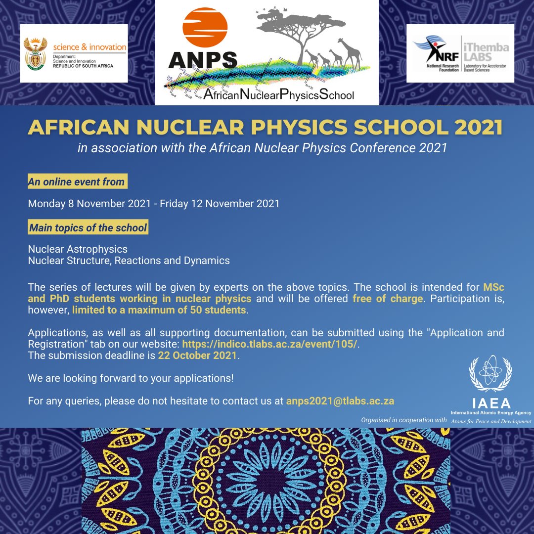 iThembaLABSCape's tweet photo. Marco Pierre White said: "A tree without roots is JUST a piece of wood". Are you a postgraduate student in Nuclear Physics who wants to spend time with world-renowned experts? Then apply to join us at the ANPS2021 in November, and invest in STRENGTHENING your ROOTS! @IAEANA https://t.co/tQv3WKHnvi