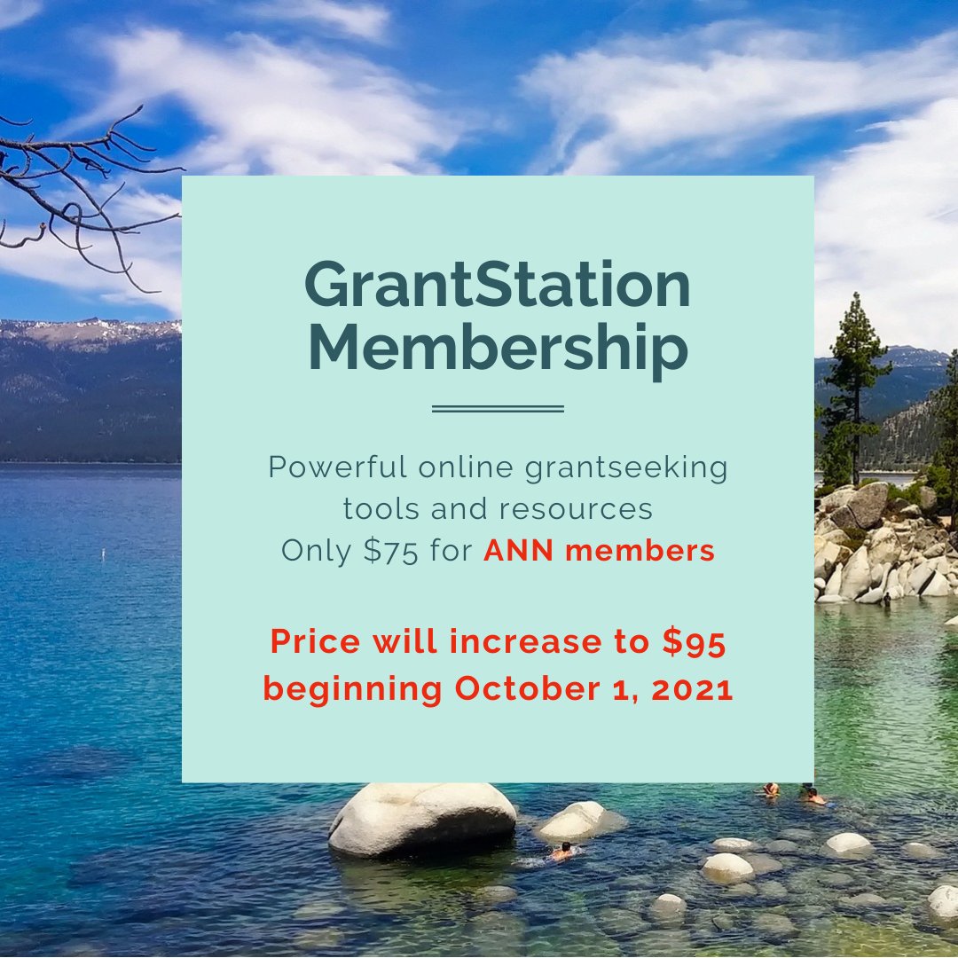 As an ANN member, you can purchase a 1-year <a href="/GrantStation/">GrantStation</a> Membership at a discounted rate. On Oct 1, 2021 the cost of a GS membership will increase to $95. Go to alliancefornevadanonprofits.com and login to purchase your membership.