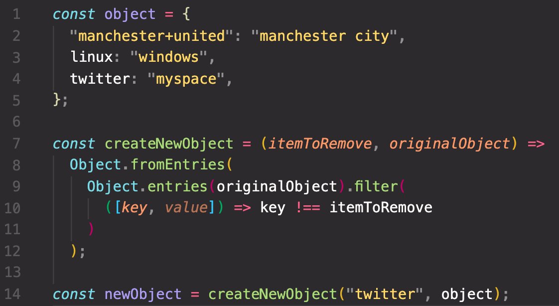 codebysheen's tweet photo. @100days100 @domhabersack So when added all together in the shorter syntax you would get back to this and the final object returned would look like the finalObject in the second pic https://t.co/QSEZUVfwET