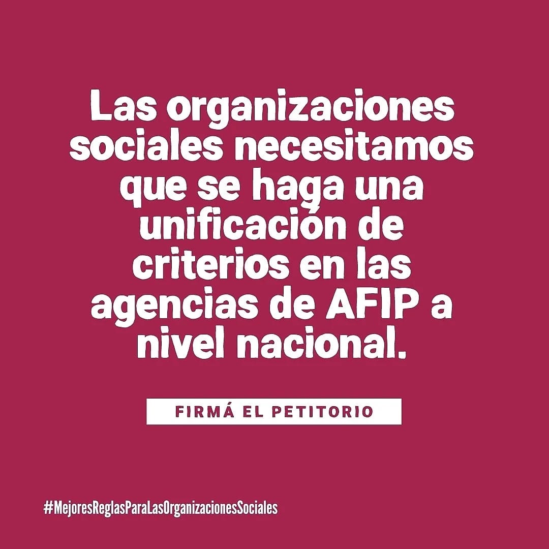SCeRArgentina's tweet photo. #MejoresReglasparalasOrganizacionesSociales es la campaña para que clubes, comedores comunitarios, centros culturales, organizaciones de base y demás entidades sociales puedan contar con un marco fiscal unificado.

¡Sumate a este pedido con tu firma en 👉https://t.co/LEf0mzgmzn! https://t.co/Kxn9R8C3VO