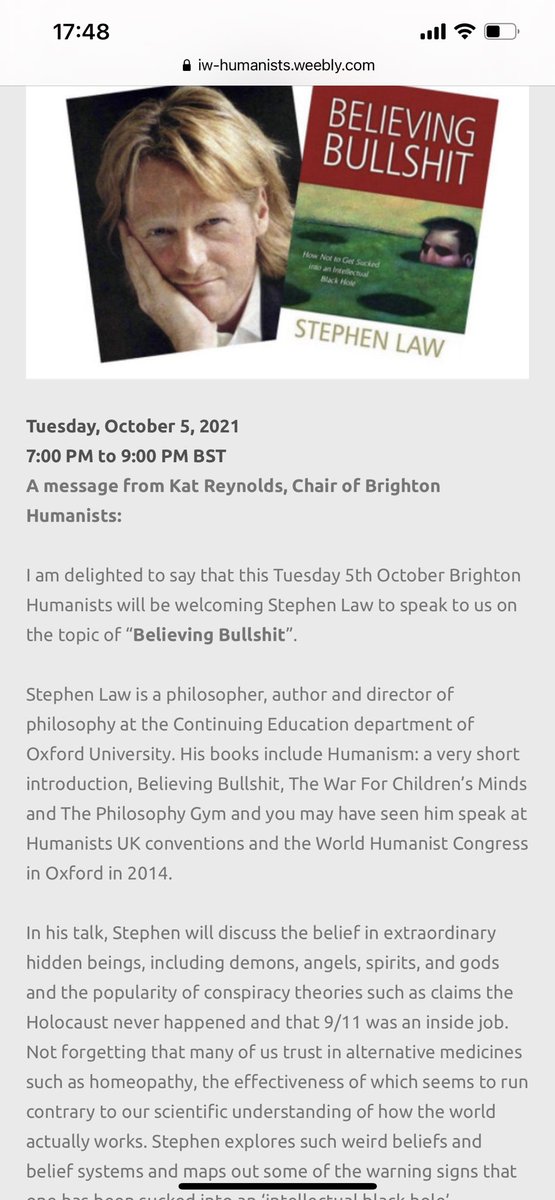 Click here for info and link to event iw-humanists.weebly.com/events.html