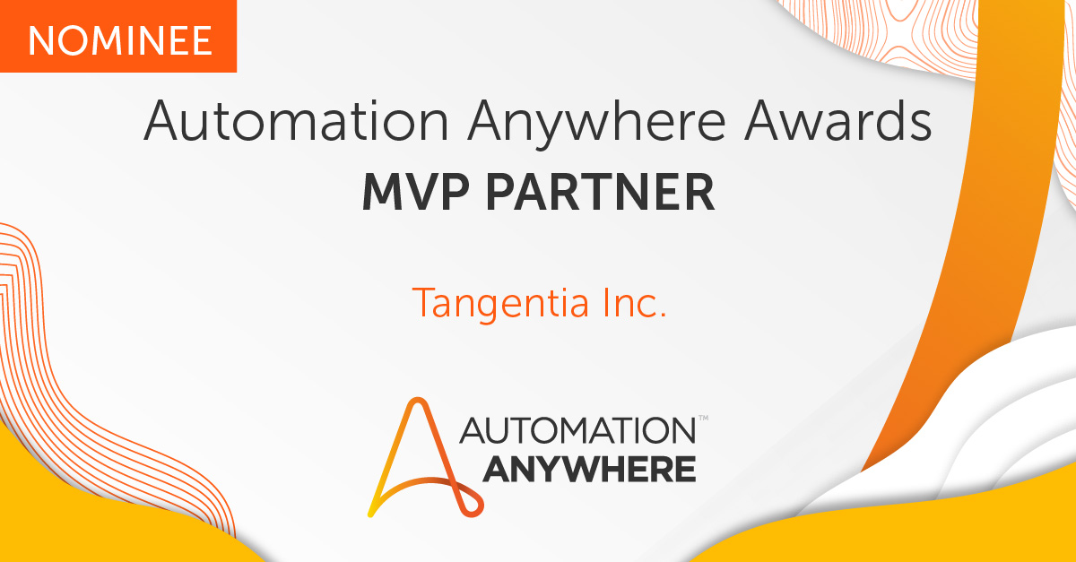 TangentiaInc's tweet photo. We're honored to announce that Tangentia has been nominated in multiple categories for the Automation Anywhere Awards for Partners as a part of the Global Awards Program.

Click on the link to know more: https://t.co/fAvbS1EYrY

#Tangentia #Aimforimpact #automationanywhere https://t.co/xFjoiS7ryW