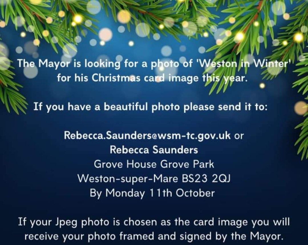 The Mayor <a href="/bluee/">こんなワイのあれやこれ</a>  is looking for a photo of 'Weston in Winter' for his Christmas card this year. All you need to do is send one to the email address below 👇