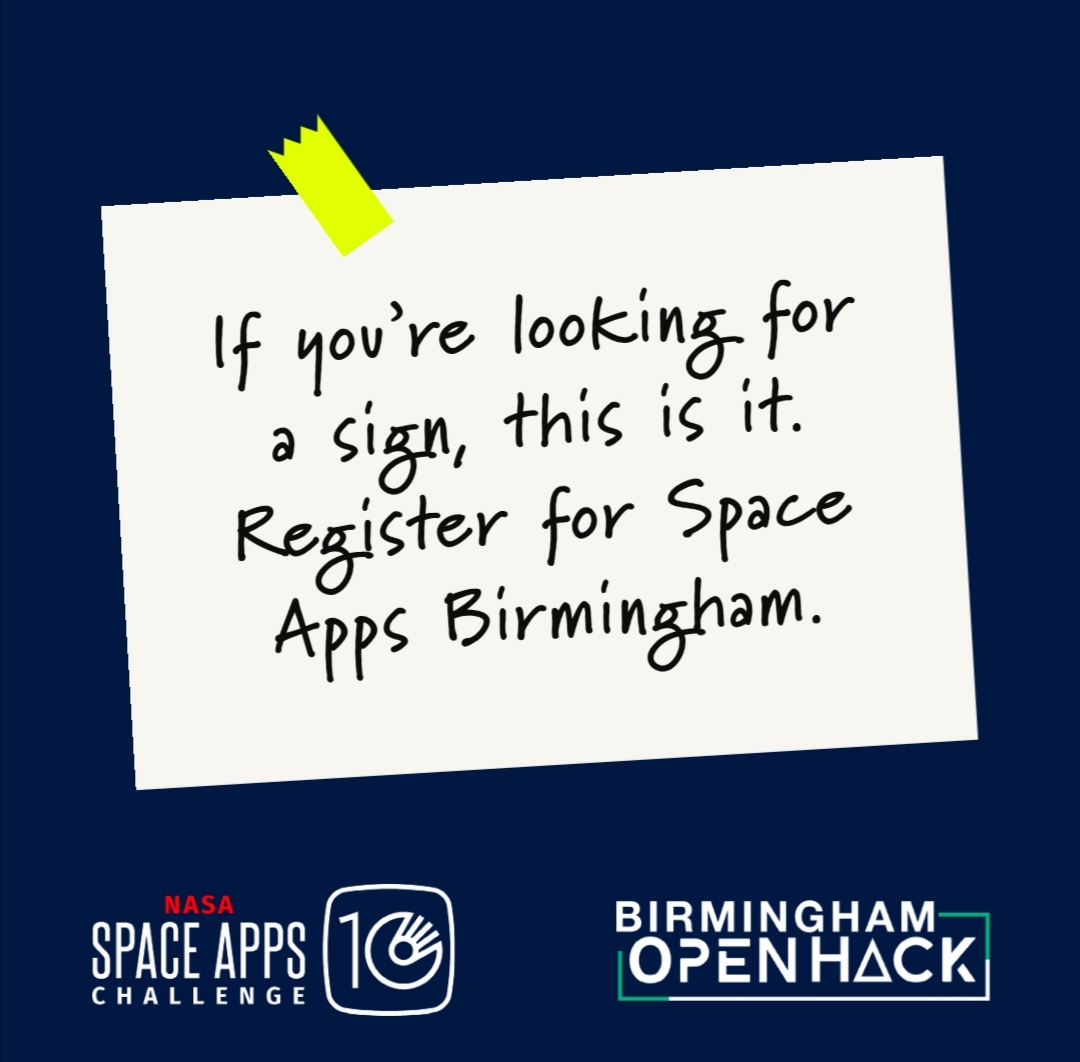 BCUTechGuild's tweet photo. Register to represent #Birmingham at NASA's International Space Apps Challenge๐
Solve challenges, meet potential industry employers and have fun!
Visit https://t.co/Mm3eKudYn0 to register and join our Discord!
#BirminghamOpenHack https://t.co/oMN7kIHdwI