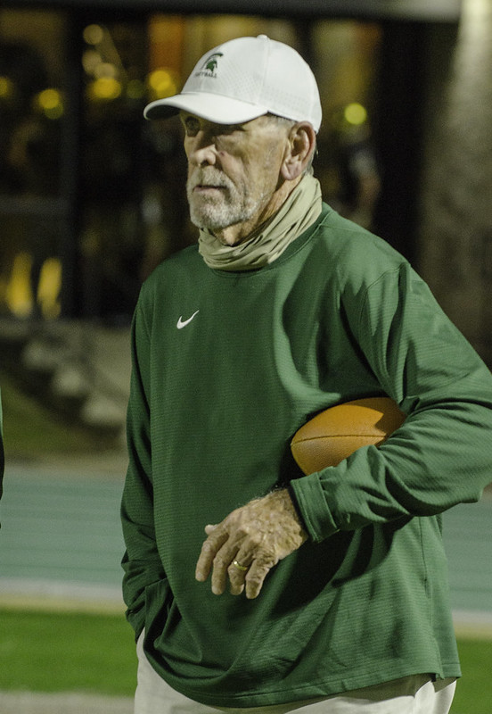 YeagerSpartanFB's tweet photo. Reach out &amp; wish Coach Mike Thorsen a Happy 74th Birthday. Coach Thorsen has coached football for 40+ years &amp; the secondary at Mountain Brook for the last 21 years. Although he is 74 years old, he coaches like he's 24. Also, he served our country as a Marine &amp; is a Vietnam Vet. https://t.co/aRN6YeDTTG