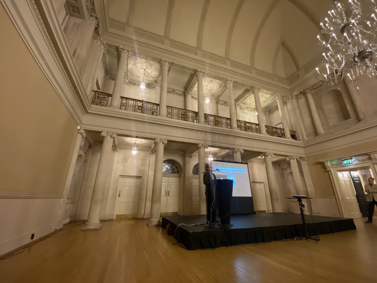 OliverJWCox's tweet photo. A fabulous setting for the #Bath250 keynote address. Many thanks to all the convenors and our hosts at the Assembly Rooms tonight. https://t.co/Cc3tYqfkoB