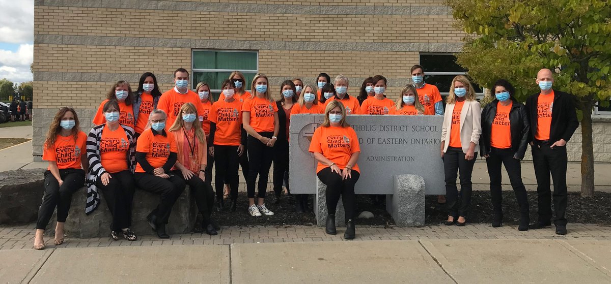 🧡 CDSBEO Board staff joined our Religious &amp; Family Life Education Team for a prayer service this morning to reflect and pray on this very important day in our country. 

#TruthandReconciliationDay #OrangeShirtDay2021 #EveryChildMatters