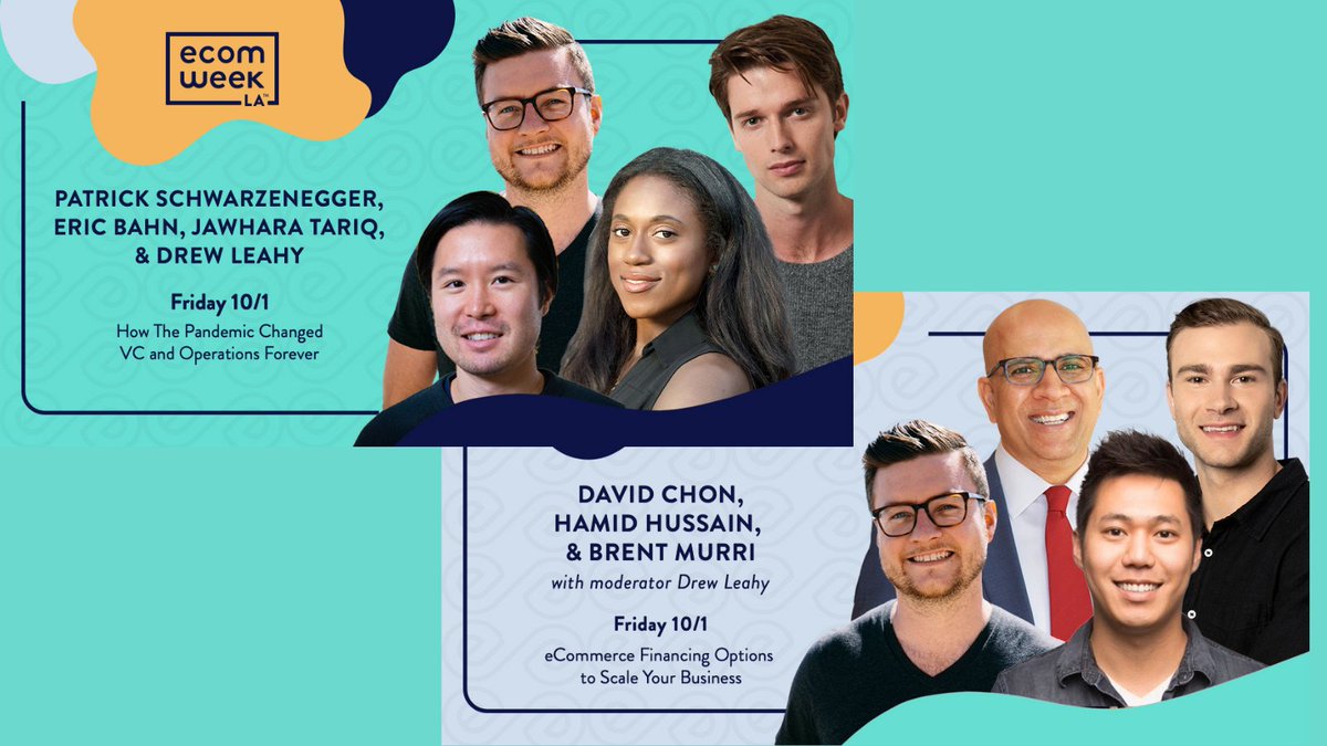 M13Company's tweet photo. Tomorrow, M13's @brentmurri and @JawharaTariq will be streaming live at #ecomweekla. RSVP for the FREE event to hear them discuss "eCommerce Financing Options to Scale Your Business" and "How the Pandemic Changed VC and Operations Forever." https://t.co/ypgMSqmKwu https://t.co/ESsTHv8F8a