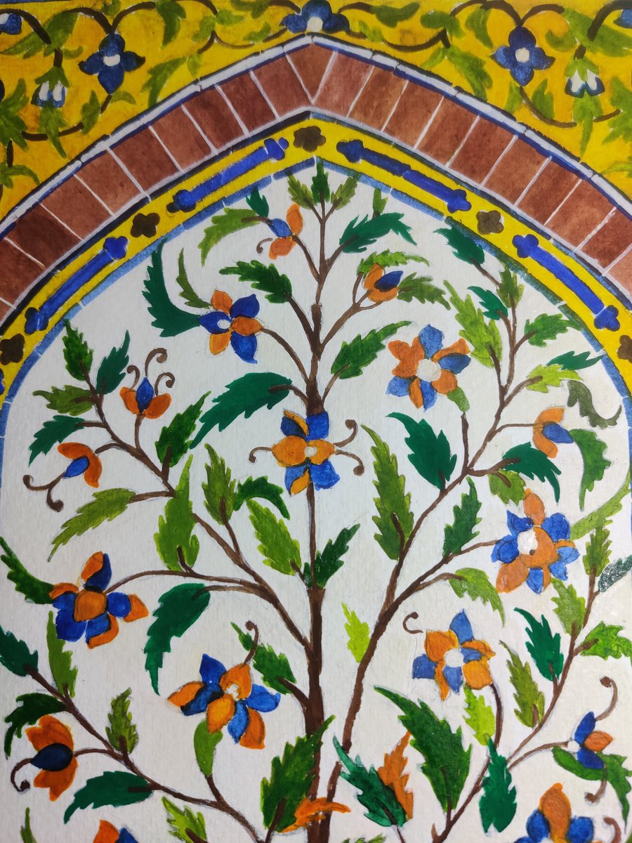 abhiertigibbet's tweet photo. Another Kashikari Wall panel from Wazir Khan Mosque, Lahore, Pakistan. Gouache and Watercolours on 300 gsm A3 cold pressed paper.
#ArtistOnTwitter #painting #gouache #paintingoftheday #biomorphs #islamicart #artwork #watercolour #watercolorpainting #floralart https://t.co/8czWFVWnA6
