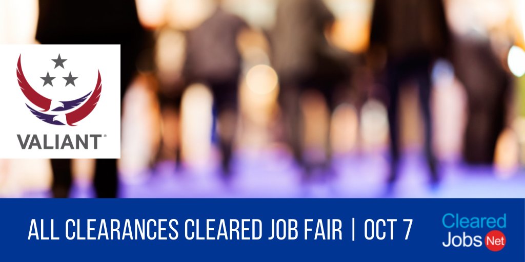 ClearedJobsNet's tweet image. Interview with Valiant Integrated Services at the October 7 All Clearances #ClearedJobFair clearedjobs.net/job-fair-compa… #FunctionalAnalyst #ExercisePlanner