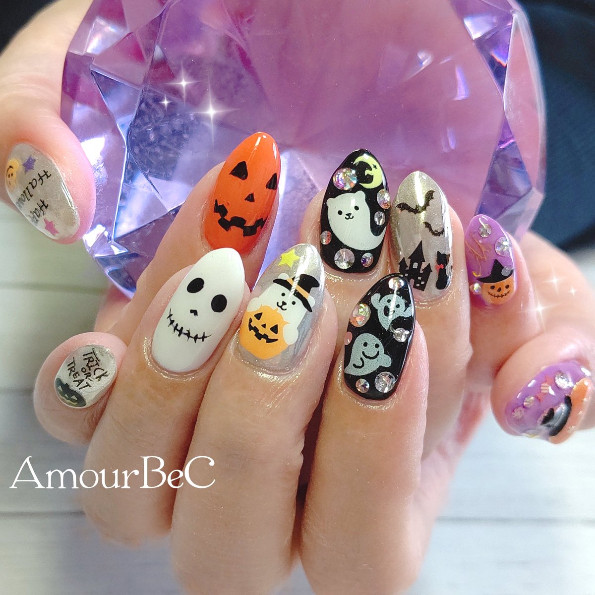 画像まとめ みんなのハロウィンネイル ガッツリからコッソリまで Togetter