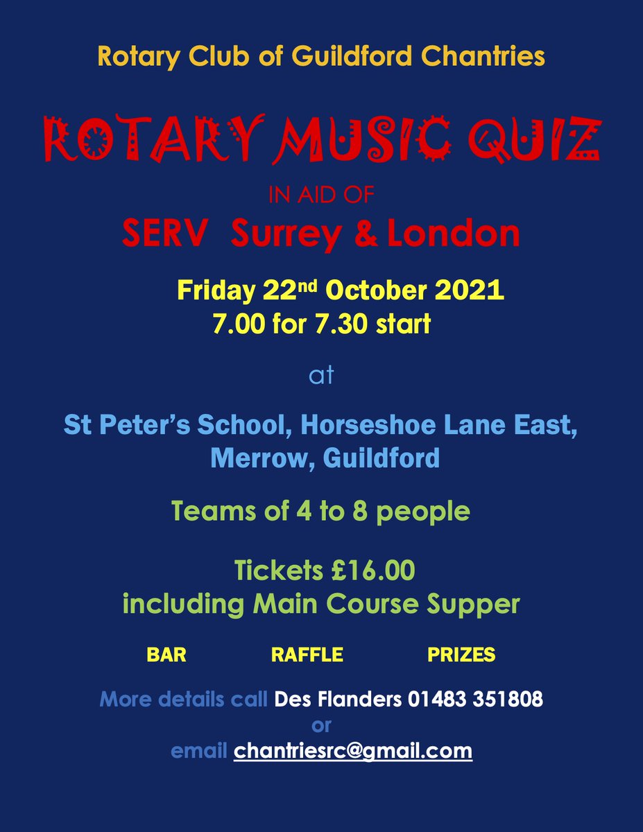 RotaryGuildDist's tweet image. Fancy a quiz? Look no further!

@wokingdrotary @farnhamrotary @LHRotary @GuildfordRotary @ExperienceGford @ExperienceGford
