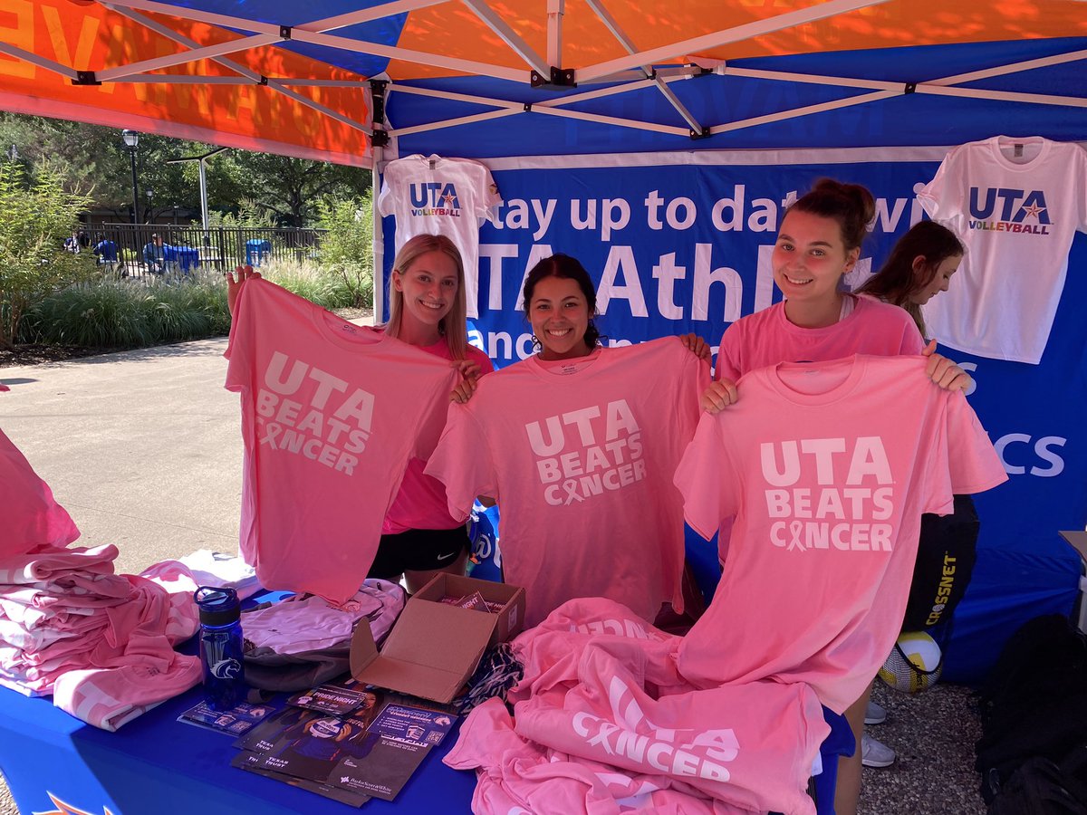 ＨＡＰＰＥＮＩＮＧ   ＮＯＷ ‼️

Swing by and visit <a href="/UTAMavsVB/">UTA Volleyball</a> outside the central library on campus until 2 p.m. to pick up a 𝗨𝗧𝗔 𝗕𝗲𝗮𝘁𝘀 𝗖𝗮𝗻𝗰𝗲𝗿 shirt to wear for this weekend’s games!👚🎗

 #MavUp