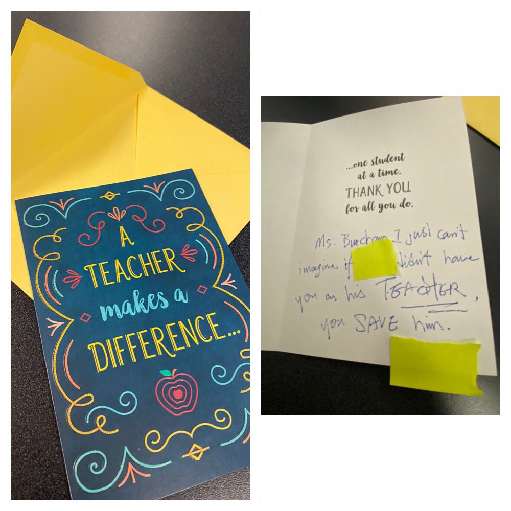 It’s the kindest things that keep us going! Hand delivered by a parent today….made my day and refilled my cup! Blessed to make a difference