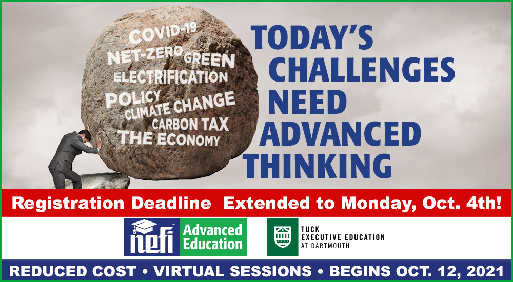 thebuzz_energy's tweet photo. NEFI Energy Leaders Program Registration Deadline Extended to Mon., Oct. 4th!

If you haven't registered yet, this is your last chance.

Starts OCT. 12, 2021 REGISTER NOW!

Visit: https://t.co/uzntU4GUJF
Call Lisa Avery: (617) 924-1000 
Email Lisa Avery: Lisa.Avery@nefi.com https://t.co/TKagtM3GlI
