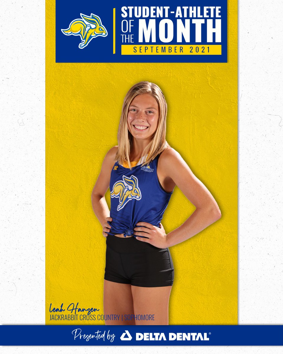 GoJacksSDSU's tweet photo. The Delta Dental SAOTM is @GoJacksTFXC sophomore, Leah Hansen!

In September, Hansen »
🔹 two-time Summit League Women's XC Athlete of the Week
🔹 individual champion on 9/3 &amp; on 9/10
🔹 15th overall in a strong field at the Roy Griak Invitational (9/24)

#GoJacks 🐰 https://t.co/9mYjCZgo0d
