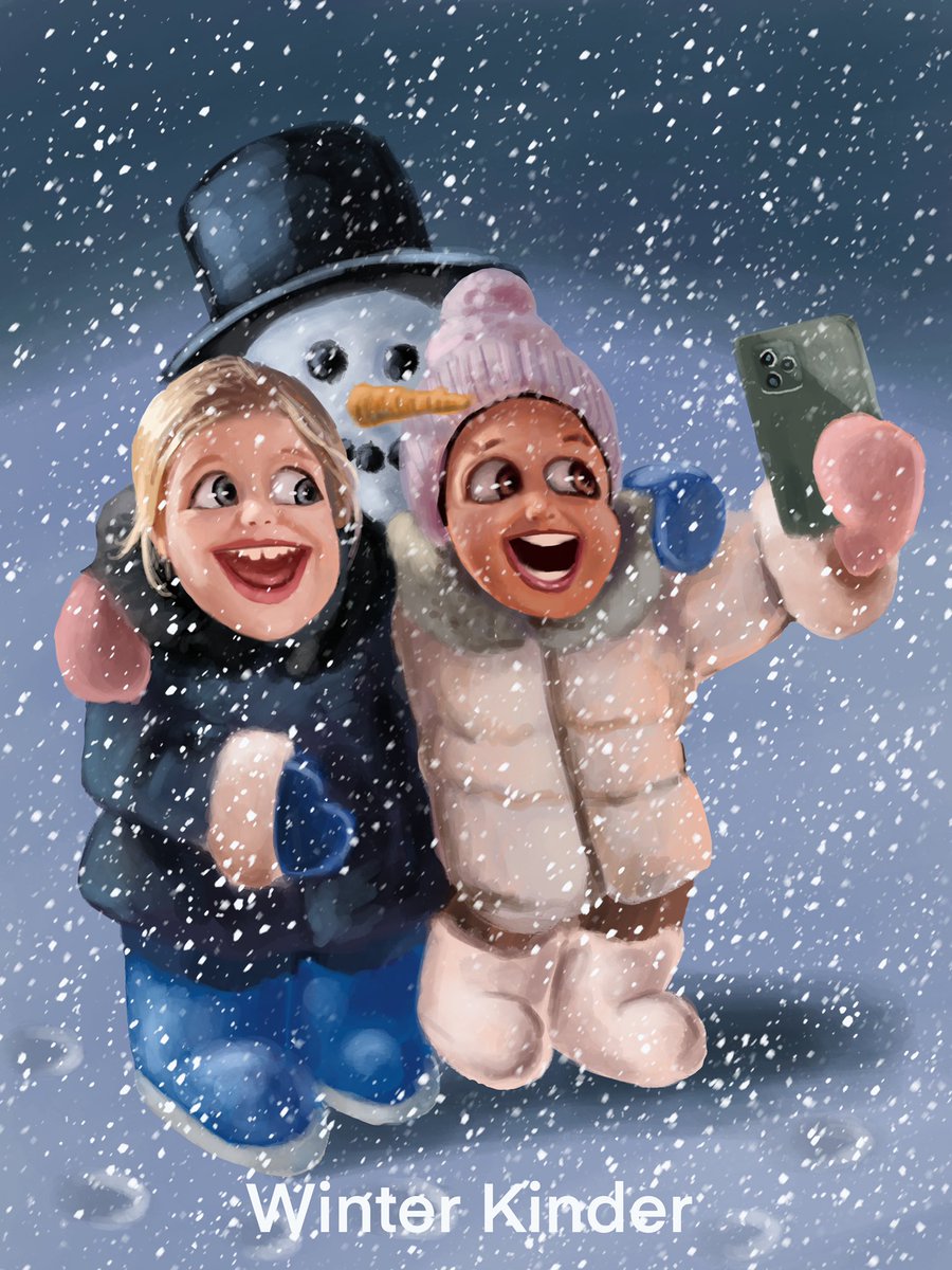 LarryWhitler's tweet photo. Winter Kinder - Selfie With Frosty #illustrationart #illustration #Illustrator #penguinrandomhouse #今月描いた絵を晒そう #procreateart #winterkinder https://t.co/bsgEuzMxIo